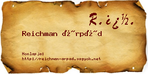 Reichman Árpád névjegykártya